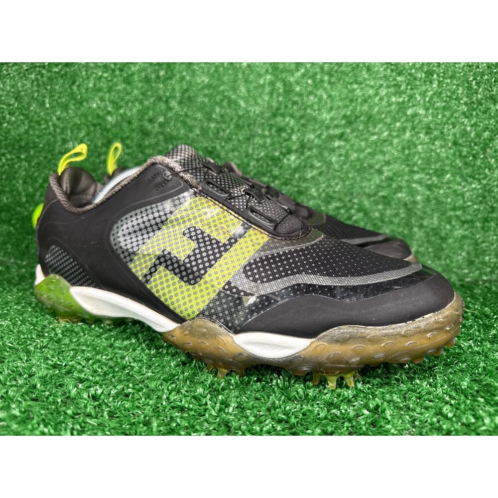Footjoy FreeStyle BOA Black & Lime Green Spiked Golf Shoes 57335 Mens 10.5 M